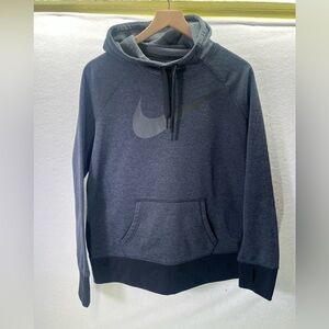 Nike Therma-Fit Hoodie Sweatshirt Mens L Grayish Blue Performance Wear 1892